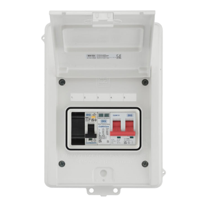 Picture of BG SyncEV White EV Consumer Unit - 100A MS, 40A DP RCBO, SPD (CFEV5RDAW-01)