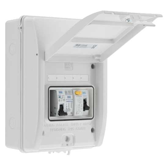 Picture of BG SyncEV White EV Consumer Unit - 40A RCD, 40A MCB, SPD (CFEV5AW-01) Picture of BG SyncEV White EV Consumer Unit - 40A RCD, 40A MCB, SPD (CFEV5AW-01)